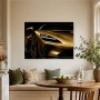 Goldener Supersportwagen als Fine Art Print und Acrylbild