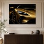 Goldener Supersportwagen als Fine Art Print und Acrylbild