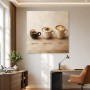 Kaffeemomente als Leinwand oder Poster mit Espresso, Cappuccino und Latte