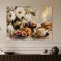 Stillleben mit Blumen, Feigen und Kaffee als Kunstwerk oder Fine Art Print