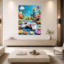 Pixel-Spielwelt mit Controller als Poster oder Kunstdruck