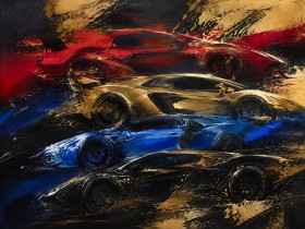 Dynamische Sportwagen, modernes Wandbild oder Fine Art Print