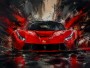 Roter Sportwagen als Leinwand oder Acrylbild mit dynamischer Wirkung