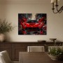 Roter Sportwagen als Leinwand oder Acrylbild mit dynamischer Wirkung