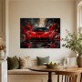Roter Sportwagen als Leinwand oder Acrylbild mit dynamischer Wirkung