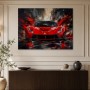 Roter Sportwagen als Leinwand oder Acrylbild mit dynamischer Wirkung