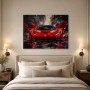 Roter Sportwagen als Leinwand oder Acrylbild mit dynamischer Wirkung