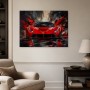Roter Sportwagen als Leinwand oder Acrylbild mit dynamischer Wirkung