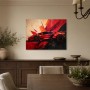 Roter Sportwagen als Poster oder Acrylbild in dynamischer Geometrie