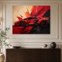 Roter Sportwagen als Poster oder Acrylbild in dynamischer Geometrie