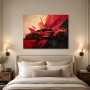 Roter Sportwagen als Poster oder Acrylbild in dynamischer Geometrie
