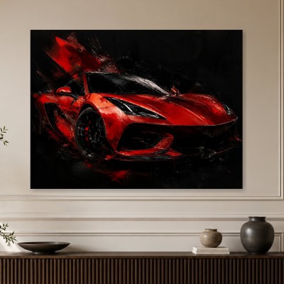 Roter Sportwagen als Acrylbild oder Canvas Print