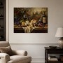 Stillleben mit Wein und Käse, Kunstwerk oder Kunstdruck