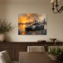 Sportwagen bei Sonnenuntergang, Leinwand oder Acrylbild