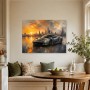 Sportwagen bei Sonnenuntergang, Leinwand oder Acrylbild