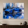 Sportlicher blauer Wagen als Modernes Wandbild oder Kunstdruck