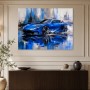 Sportlicher blauer Wagen als Modernes Wandbild oder Kunstdruck