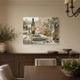 Mediterrane Tafel mit Wein, Natur und ruhiger Landschaft als Kunstdruck Leinwand oder Poster