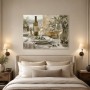 Mediterrane Tafel mit Wein, Natur und ruhiger Landschaft als Kunstdruck Leinwand oder Poster