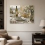 Mediterrane Tafel mit Wein, Natur und ruhiger Landschaft als Kunstdruck Leinwand oder Poster