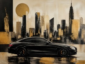 Luxus Wandbild oder Fine Art Print mit urbanem Sportwagenmotiv
