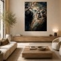 Abstraktes Wandbild oder Gallery Print mit dunkler Geometrie