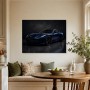 Dunkelblauer Sportwagen als Wandbild oder Acrylglasbild