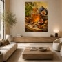 Stillleben mit Feigen und Honig, Kunstdruck oder Leinwandbild