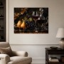 Stillleben mit Wein, Birnen und Trauben als Kunstwerk oder Kunstdruck