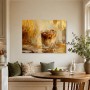 Goldener Drink auf Glas, Acrylbild oder Kunstdruck