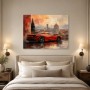 Roter Sportwagen vor Florenz, Fine Art Print oder Acrylbild