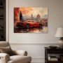 Roter Sportwagen vor Florenz, Fine Art Print oder Acrylbild