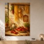 Mediterrane Cucina mit Leinwandbild und Kunstdruck