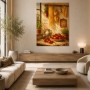 Mediterrane Cucina mit Leinwandbild und Kunstdruck