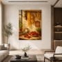 Mediterrane Cucina mit Leinwandbild und Kunstdruck