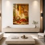 Mediterrane Cucina mit Leinwandbild und Kunstdruck