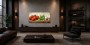 Stillleben mit Tomaten, Basilikum und Knoblauch als Kunstdruck oder Leinwand