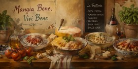 Italienisches Stillleben mit Pasta, Leinwand oder Poster