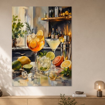 Zitronenfrische Cocktailkunst als Leinwand oder Poster