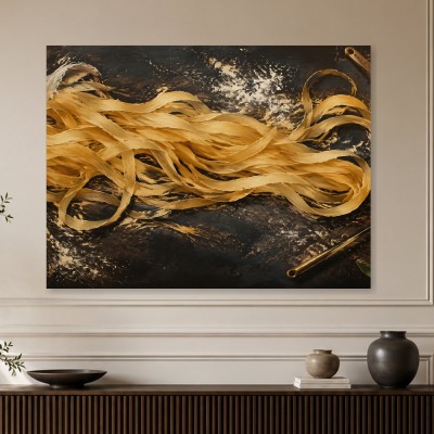 Goldene Bänder auf dunklem Grund als Acrylbild oder Fine Art Print