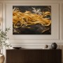 Goldene Bänder auf dunklem Grund als Acrylbild oder Fine Art Print