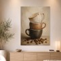 Stillleben mit Kaffeetassen als Kunstdruck und Poster