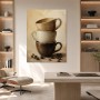 Stapelnde Kaffeetassen als Kunstdruck oder Leinwand für die Küche