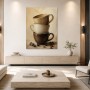 Stapelnde Kaffeetassen als Kunstdruck oder Leinwand für die Küche