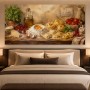 Italienisches Stillleben mit Pasta und Tomaten, Leinwand oder Kunstdruck