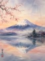 Fujiyama im Morgenlicht, Kunstwerk und Fine Art Print