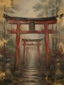 Torii-Pfad im Nebel, Modernes Wandbild oder Fine Art Print