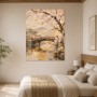 Kirschblütenbrücke am See als Leinwandbild oder Kunstdruck