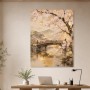 Kirschblütenbrücke am See als Leinwandbild oder Kunstdruck