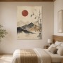 Japanische Landschaft mit Sonne, Wandbild oder Kunstdruck
